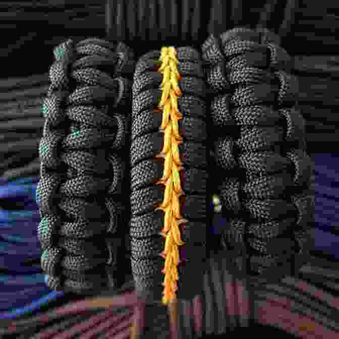 A Beautifully Crafted Survival Bracelet With Intricate Paracord Weaving, Showcasing Its Durability And Versatility. Paracord Outdoor Gear Projects: Simple Instructions For Survival Bracelets And Other DIY Projects