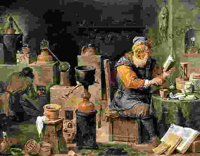 A Medieval Alchemist At Work In His Laboratory, Surrounded By Alchemical Equipment And Books. Alchemical Symbols: The R A M S Library Of Alchemy Vol 21