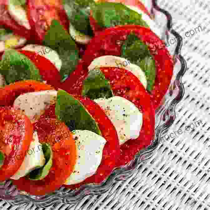 Caprese Salad Made With Fresh Mozzarella, Tomatoes, And Basil. The Picnic For Family Or Romance: Create Memorable Times Outdoors Plus Favorite Picnic Food Recipes